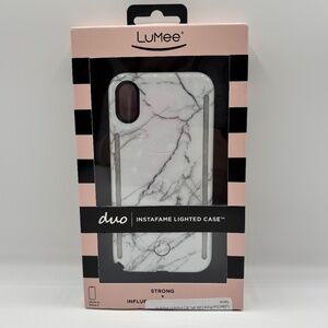 LuMee Duo Instafame Lighted Case - Gray Marble iPhone X/XS